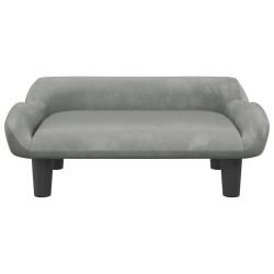 Lit pour chien gris clair 70x40x24 cm velours 