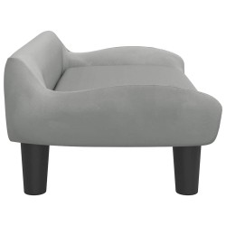 Lit pour chien gris clair 70x40x24 cm velours 