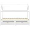 Cadre de lit d'enfant avec tiroirs Blanc Pin massif 90x200 cm 