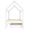 Cadre de lit d'enfant avec tiroirs Blanc Pin massif 90x200 cm 
