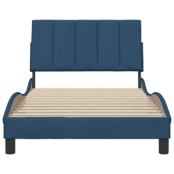 Cadre de lit sans matelas bleu 100x200 cm tissu 
