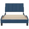 Cadre de lit sans matelas bleu 100x200 cm tissu 