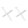 Pieds de table basse en forme de X, 2 pièces, blanc, 70 x (30-31) cm, acier 