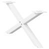 Pieds de table basse en forme de X, 2 pièces, blanc, 70 x (30-31) cm, acier 