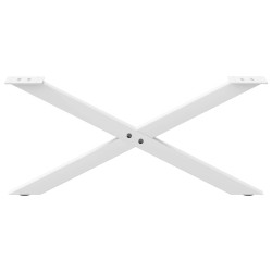 Pieds de table basse en forme de X, 2 pièces, blanc, 70 x (30-31) cm, acier 