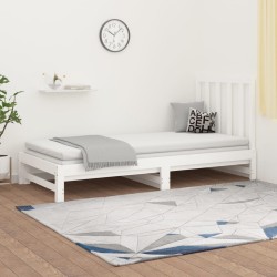 Lit coulissant sans matelas blanc 2x(90x190) cm 
