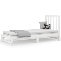 Lit coulissant sans matelas blanc 2x(90x190) cm 