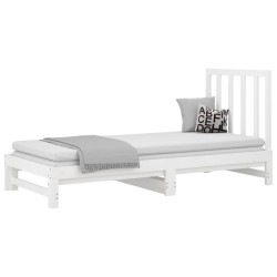 Lit coulissant sans matelas blanc 2x(90x190) cm 