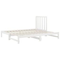 Lit coulissant sans matelas blanc 2x(90x190) cm 