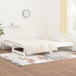 Lit coulissant sans matelas blanc 2x(90x190) cm 