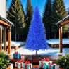 Sapin de Noël artificiel avec support bleu 210 cm PVC 