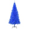 Sapin de Noël artificiel avec support bleu 210 cm PVC 