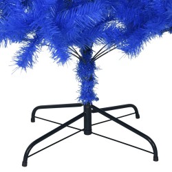 Sapin de Noël artificiel avec support bleu 210 cm PVC 
