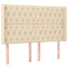 Tête de lit avec oreilles Crème 163x16x118/128 cm Tissu 