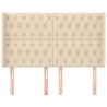 Tête de lit avec oreilles Crème 163x16x118/128 cm Tissu 
