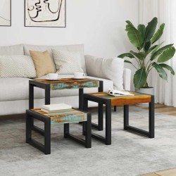 Tables gigognes 3 pcs Bois de récupération massif 