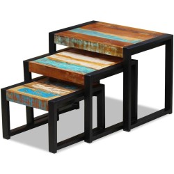 Tables gigognes 3 pcs Bois de récupération massif 