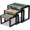 Tables gigognes 3 pcs Bois de récupération massif 