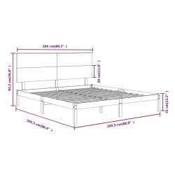 Cadre de lit sans matelas 200x200 cm bois massif de pin 