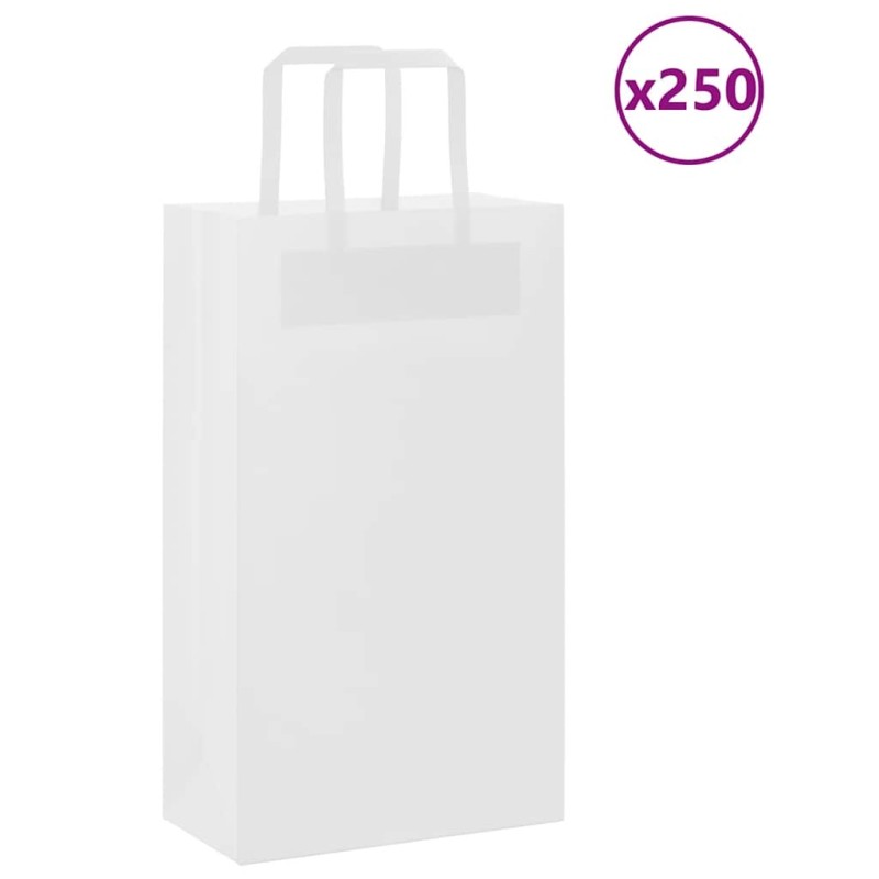 Sacs en papier 250 pcs avec poignées blanc 54x15x49 cm 