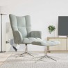 Chaise de relaxation avec tabouret Gris clair Velours 