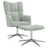 Chaise de relaxation avec tabouret Gris clair Velours 