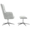 Chaise de relaxation avec tabouret Gris clair Velours 