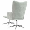 Chaise de relaxation avec tabouret Gris clair Velours 