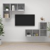 Meubles TV muraux 4 pcs Gris béton Bois d'ingénierie 