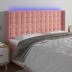 Tête de lit à LED Rose 163x16x118/128 cm Velours 
