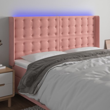 Tête de lit à LED Rose 163x16x118/128 cm Velours 