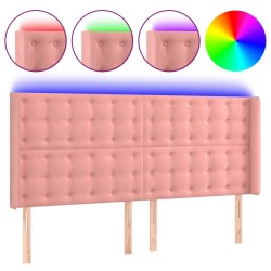 Tête de lit à LED Rose 163x16x118/128 cm Velours 