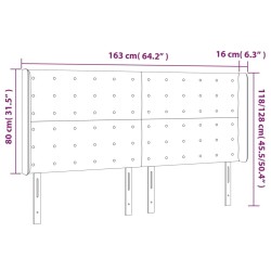 Tête de lit à LED Rose 163x16x118/128 cm Velours 