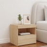 Table de chevet avec lumières LED chêne sonoma 50x40x45 cm 