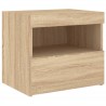 Table de chevet avec lumières LED chêne sonoma 50x40x45 cm 