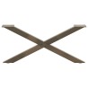 Pieds de table basse en forme de X, 2 pièces, acier naturel, 70 x (30-31) cm 