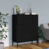 Armoire à tiroirs Noir 80x35x101,5 cm Acier 