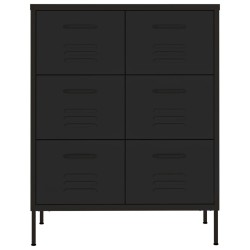 Armoire à tiroirs Noir 80x35x101,5 cm Acier 