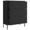 Armoire à tiroirs Noir 80x35x101,5 cm Acier 