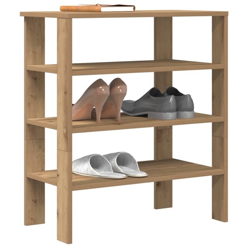 Étagère à chaussures chêne artisanal bois d'ingénierie 