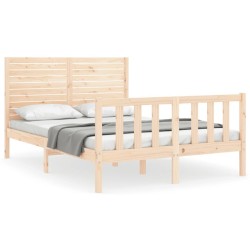 Cadre de lit sans matelas bois de pin massif 