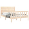 Cadre de lit sans matelas bois de pin massif 