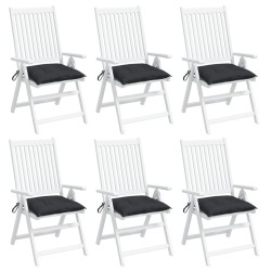 Coussins de chaise lot de 6 noir 50x50x7 cm tissu oxford 