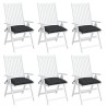 Coussins de chaise lot de 6 noir 50x50x7 cm tissu oxford 