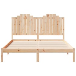 Cadre de lit extra long sans matelas 160x220 cm bois massif 