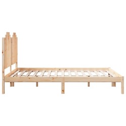 Cadre de lit extra long sans matelas 160x220 cm bois massif 
