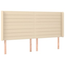 Tête de lit à LED Crème 163x16x118/128 cm Tissu 