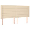 Tête de lit à LED Crème 163x16x118/128 cm Tissu 