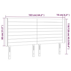 Tête de lit à LED Crème 163x16x118/128 cm Tissu 