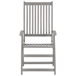Chaises inclinables de jardin lot de 2 et coussins Bois acacia 